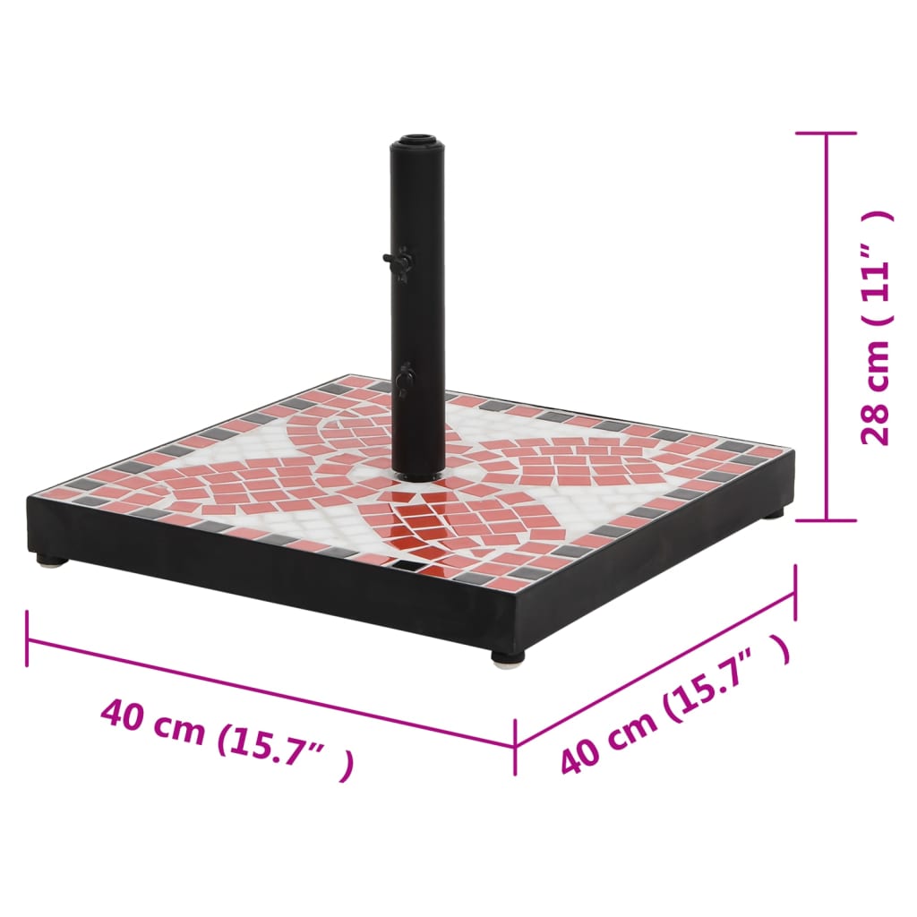 Terracotta and white square parasol base 12 kg