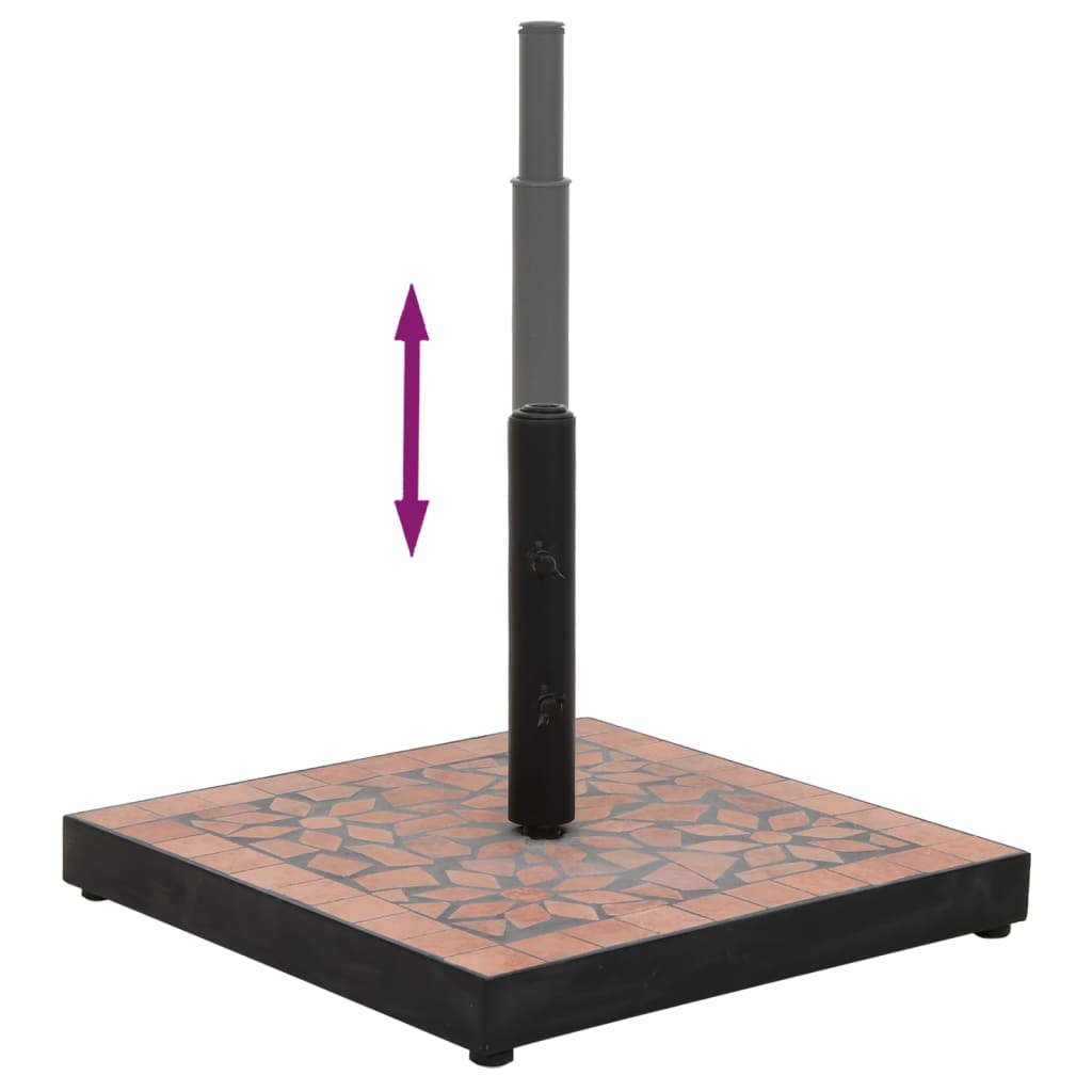 Quadratischer Sonnenschirmständer aus Terrakotta, 12 kg