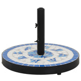 Base de parasol bleu et blanc rond 12 kg