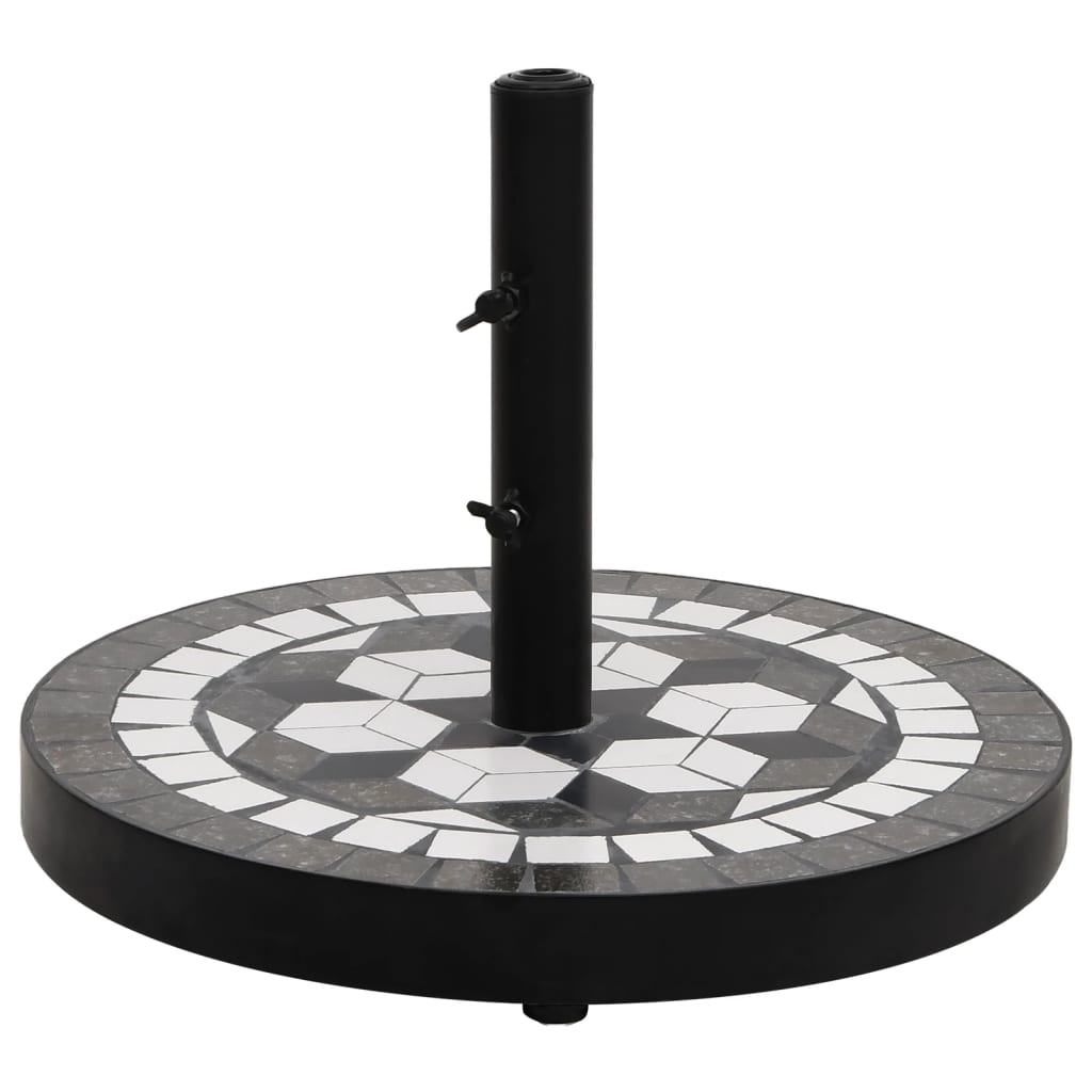 Black and white round parasol base 12 kg