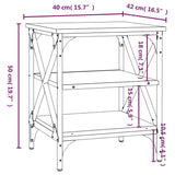 Tables d'appoint 2 pcs Noir 40x42x50 cm Bois d’ingénierie