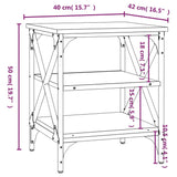 Tables d'appoint 2 pcs Chêne fumé 40x42x50 cm Bois d'ingénierie