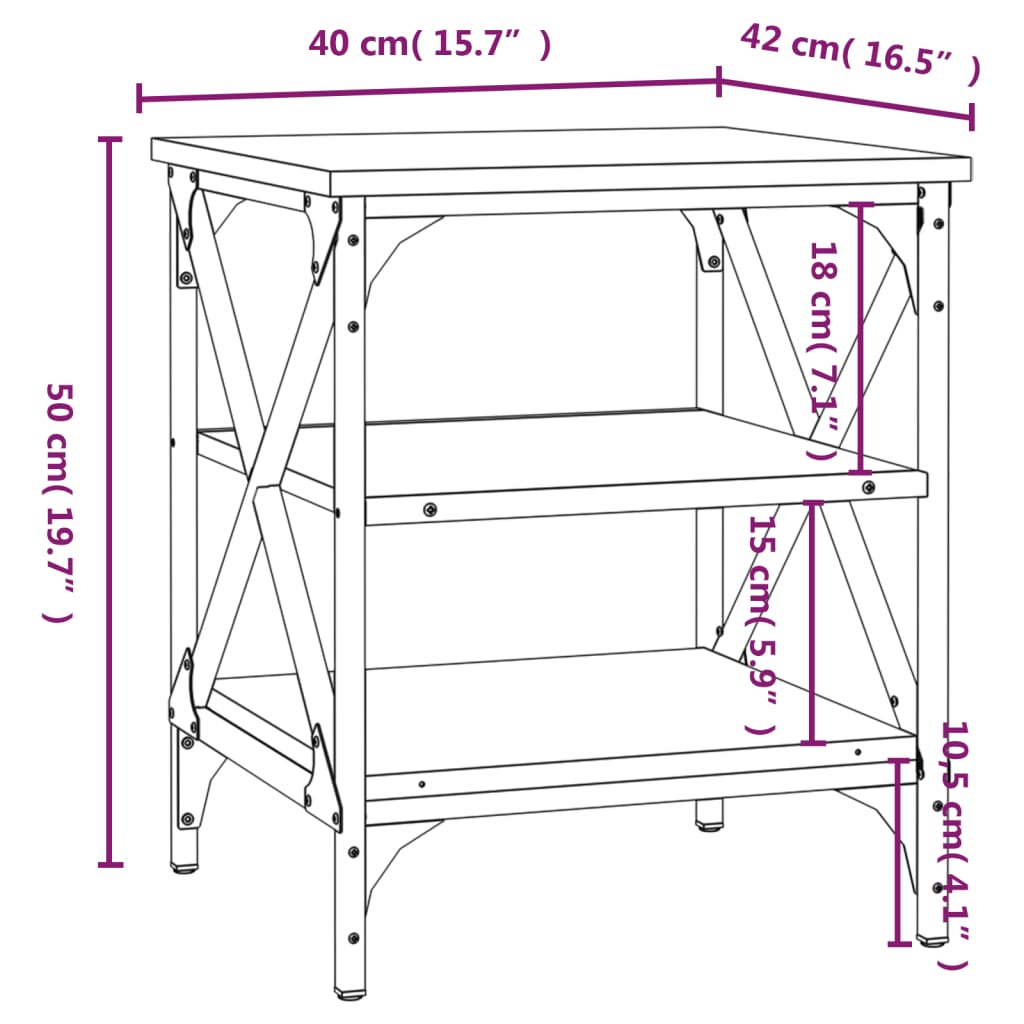 Beistelltische 2 Stk. Braune Eiche 40x42x50 cm Holzwerkstoff