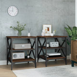 Side tables 2 pcs Brown oak 40x42x50 cm Engineered wood