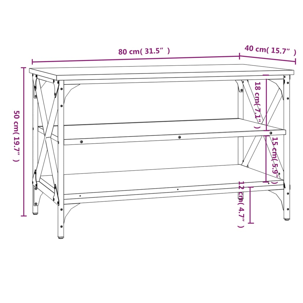 Meuble TV Sonoma gris 80x40x50 cm Bois d'ingénierie