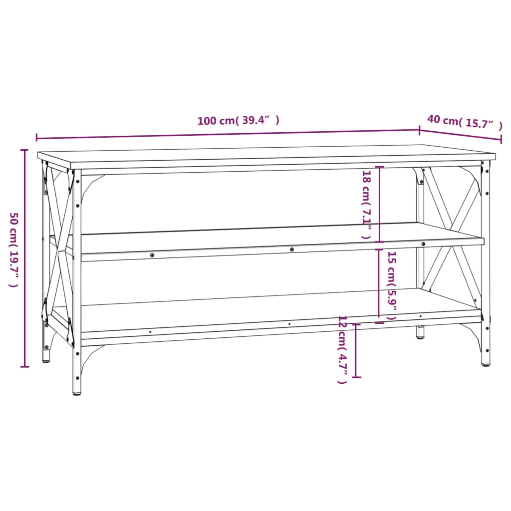 Meuble TV Sonoma gris 100x40x50 cm Bois d'ingénierie