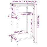 Beistelltisch Braune Eiche 40x30x75 cm Holzwerkstoff