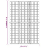 Faltbare Trennwand 3 Paneele 120x170 cm Schwarz