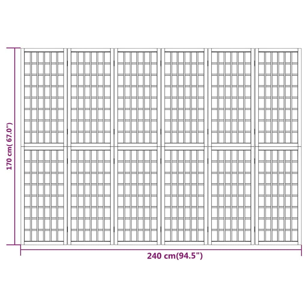 Faltbare Trennwand 6 Paneele 240x170 cm