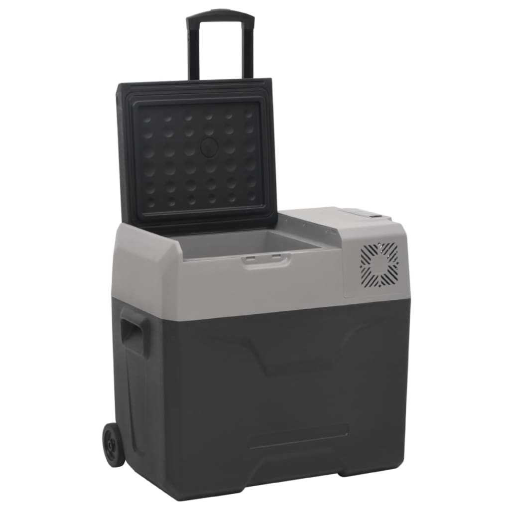 Cooler with wheel and handle black and gray 30 L polypropylene