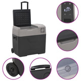 Cooler with wheel and handle black and gray 30 L polypropylene