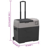 Cooler with wheel and handle black and gray 30 L polypropylene