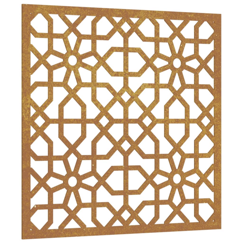 Garden wall decoration 55x55 cm corten steel Moorish design