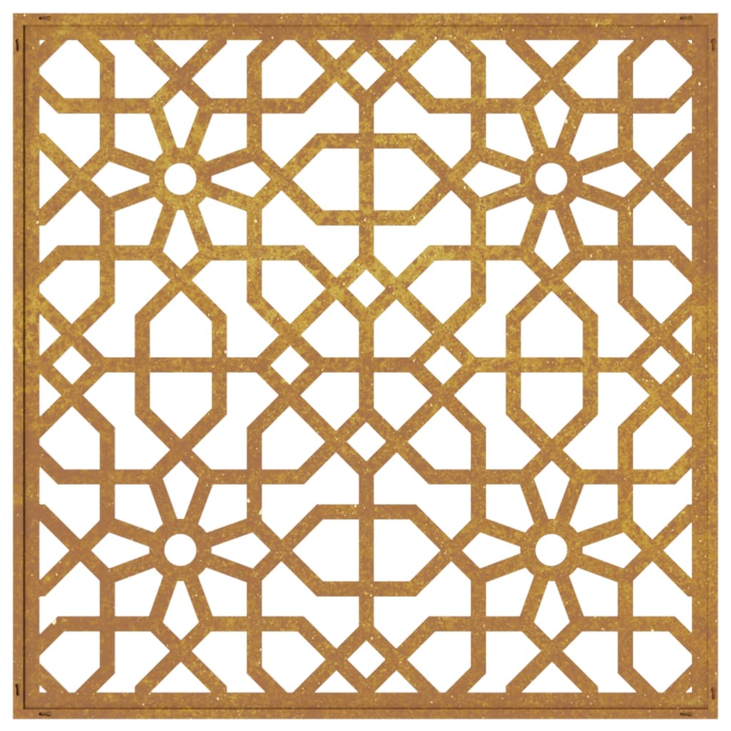 Garden wall decoration 55x55 cm corten steel Moorish design