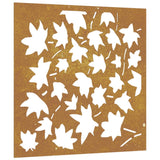 Garden wall decoration 55x55 cm corten steel leaf design