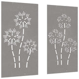 Garden wall decorations 2pcs 105x55 cm flower design