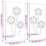 Garden wall decorations 2pcs 105x55 cm flower design