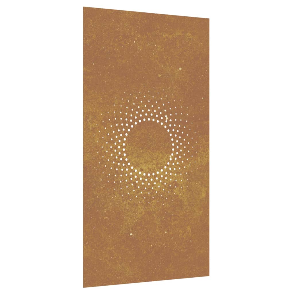 Garden wall decoration 105x55cm corten steel sun design