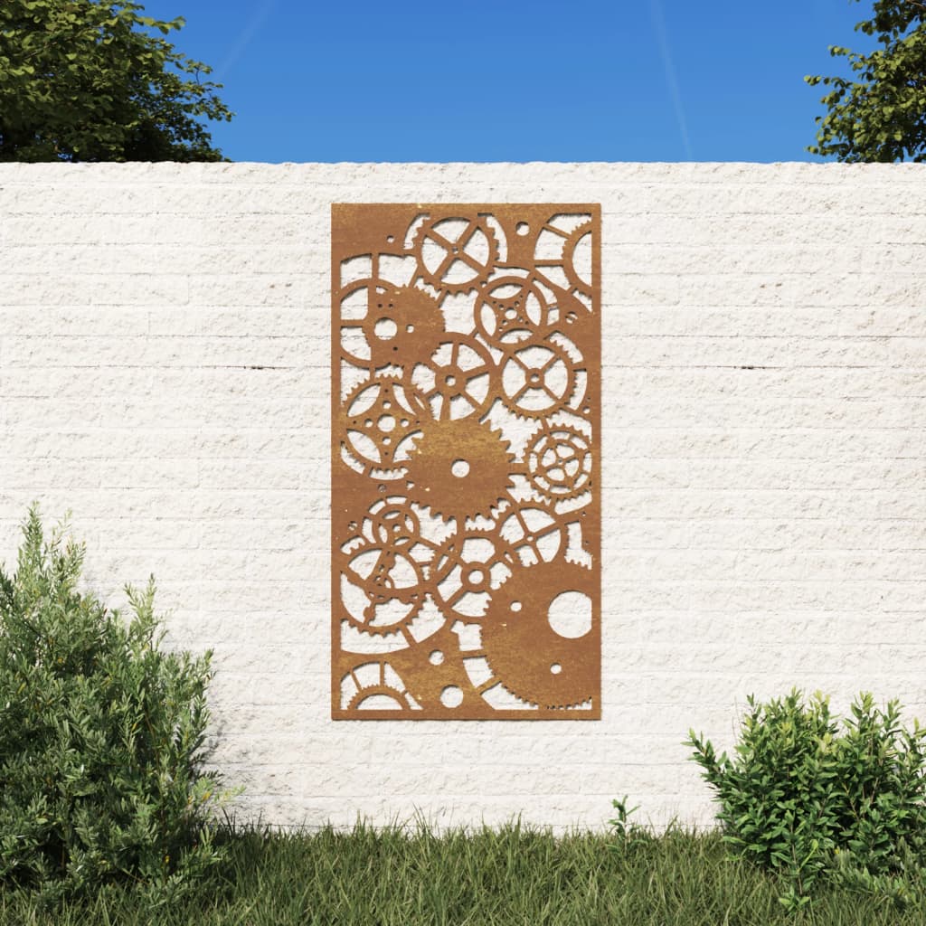 Gartenwanddekoration 105x55 cm Zahnraddesign