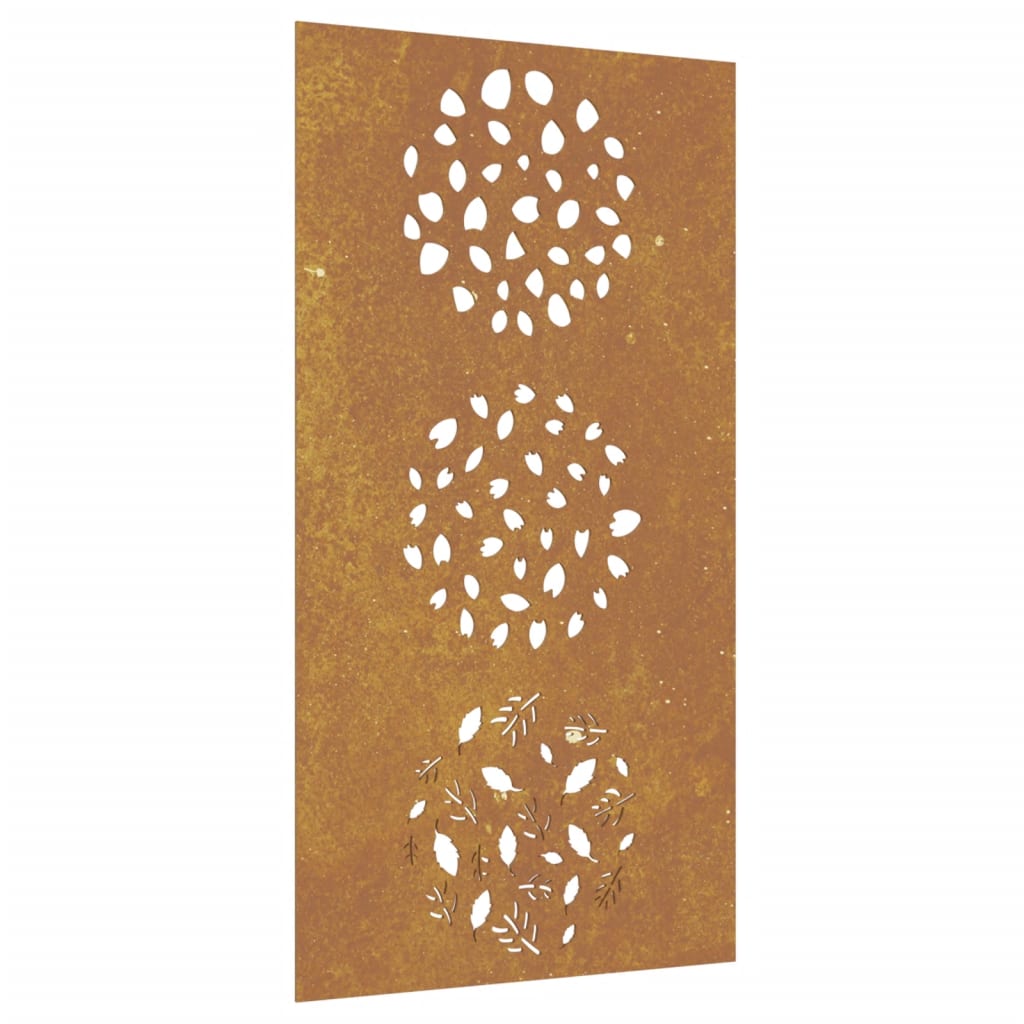 Garden wall decoration 105x55 cm corten steel leaf design