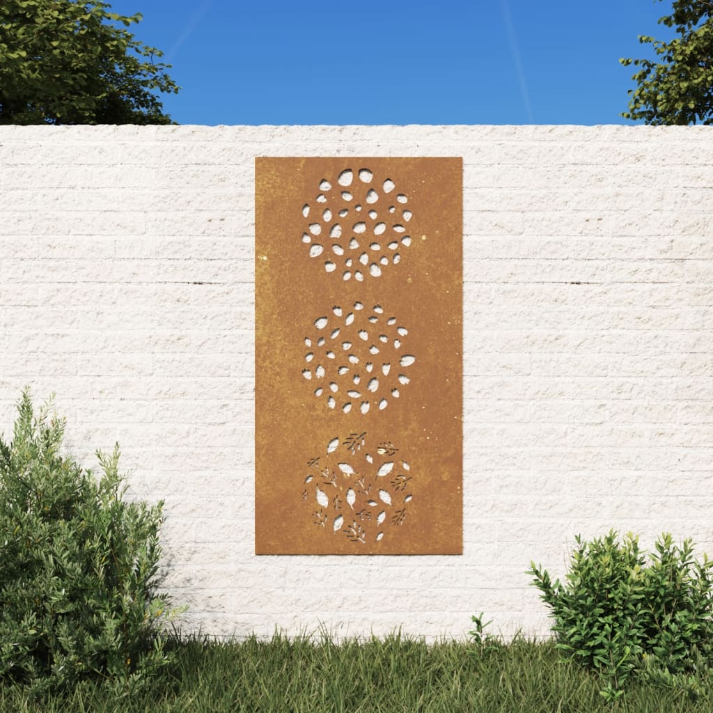 Garden wall decoration 105x55 cm corten steel leaf design