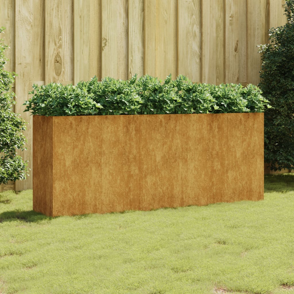 Raised garden bed 200x40x80 cm corten steel