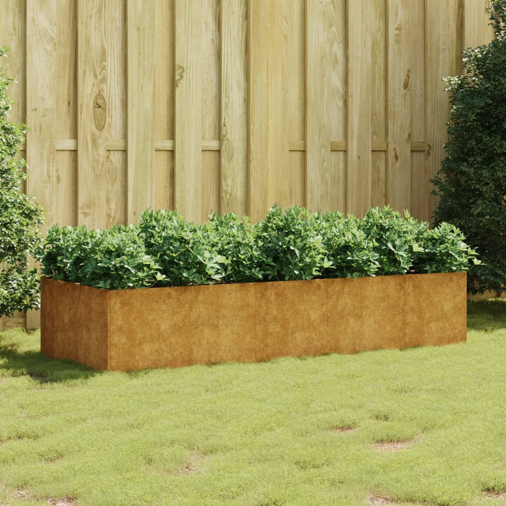 Raised garden bed 200x80x40 cm corten steel