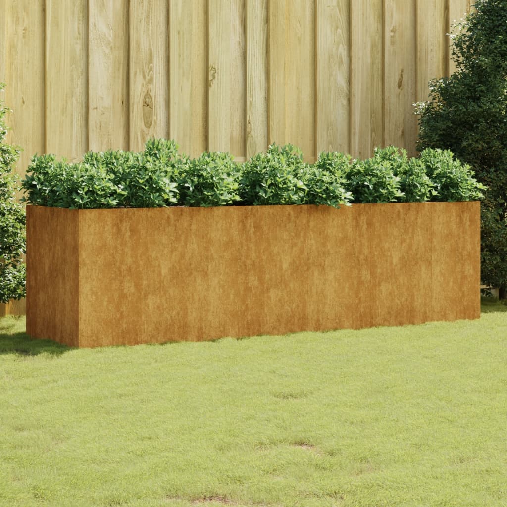 Raised garden bed 280x80x80 cm corten steel