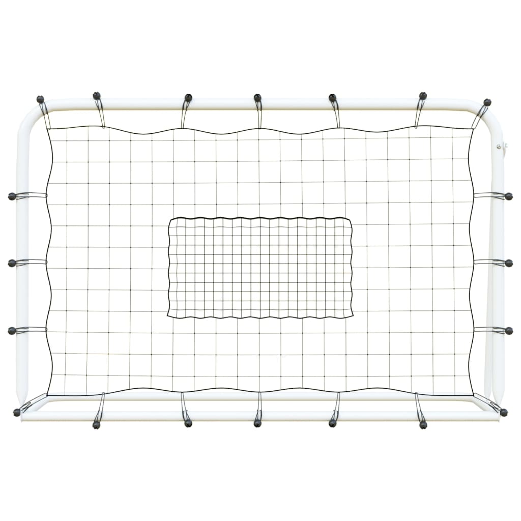 Filet de rebond de football blanc noir 184x61x123 cm acier PE