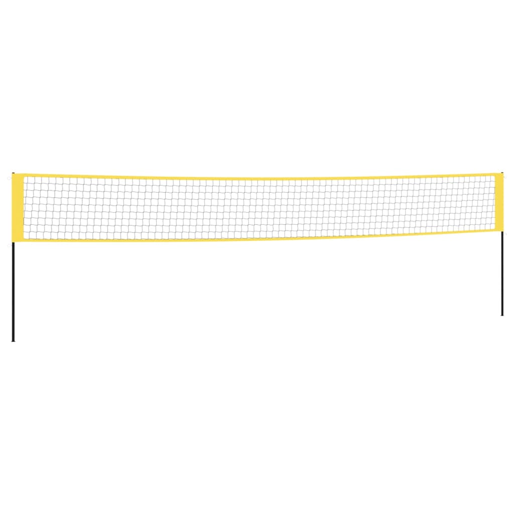 Yellow and black badminton net 600x155 cm PE fabric