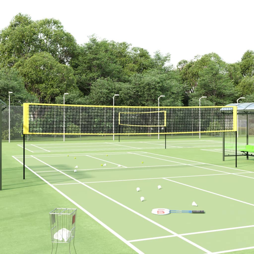 Yellow and black badminton net 600x155 cm PE fabric