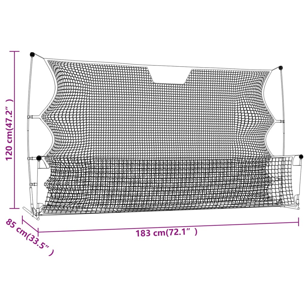 Fußball-Abprallnetz schwarz/gelb 183x85x120 cm Polyester