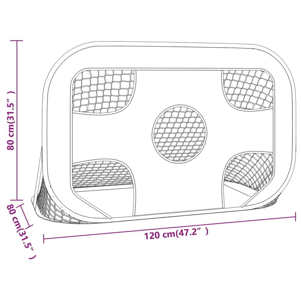 Fußballtornetz mit Ziel 120x80x80 cm Polyester