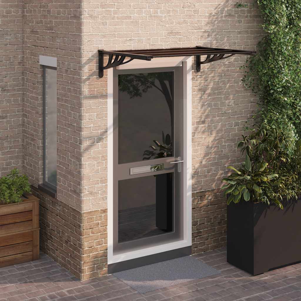 Door canopy Black 122x90 cm Polycarbonate