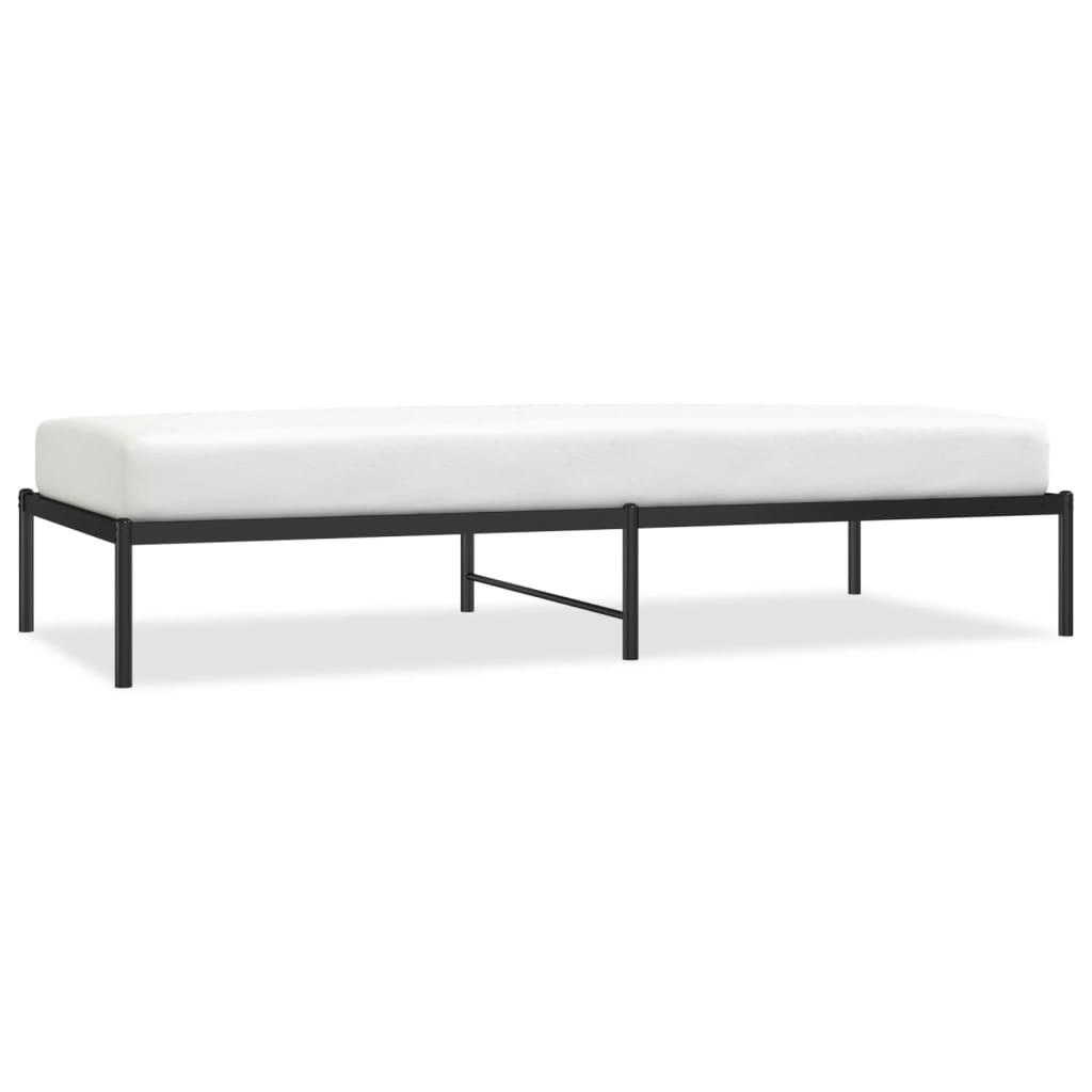 Cadre de lit métal sans matelas noir 90x200 cm