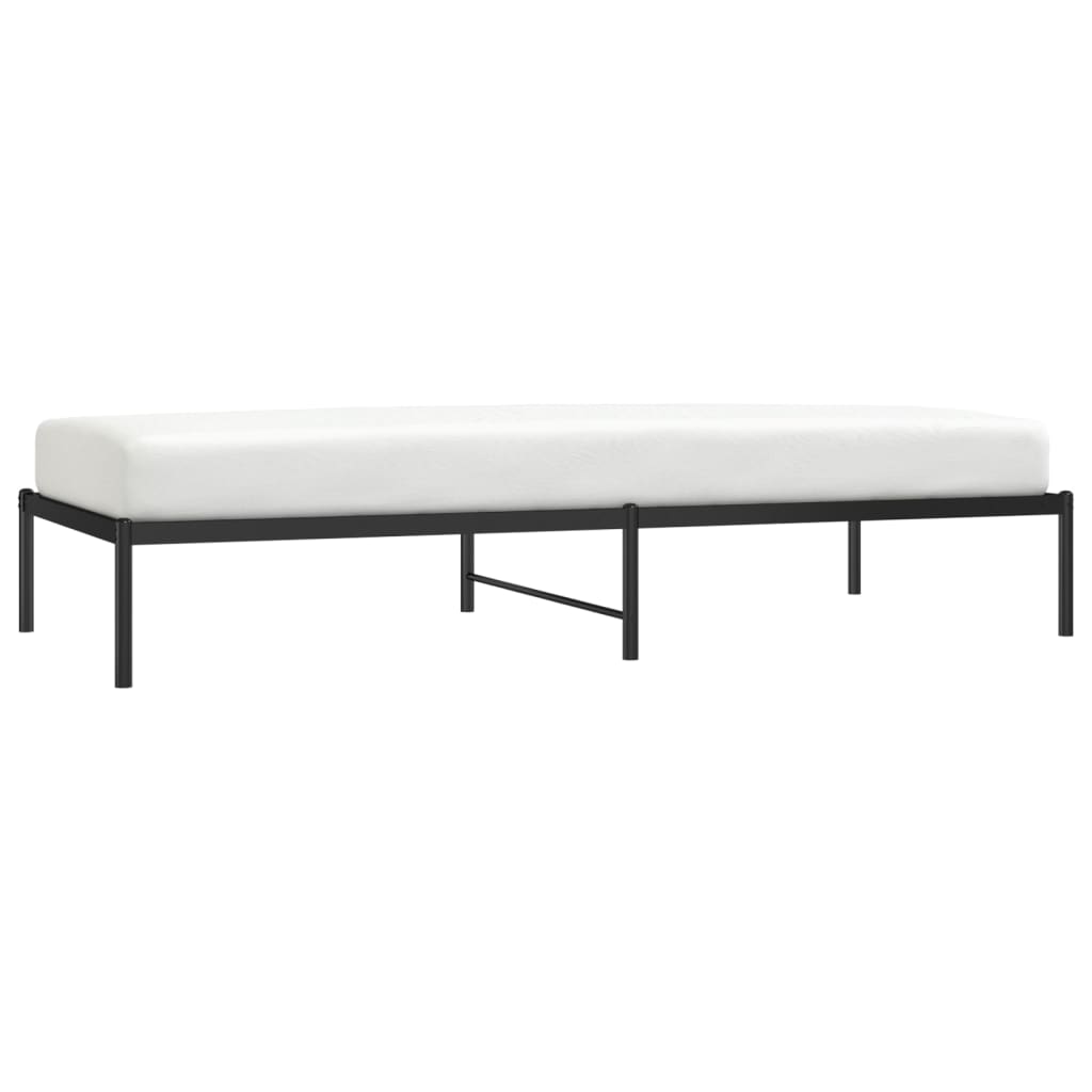 Cadre de lit métal sans matelas noir 90x200 cm