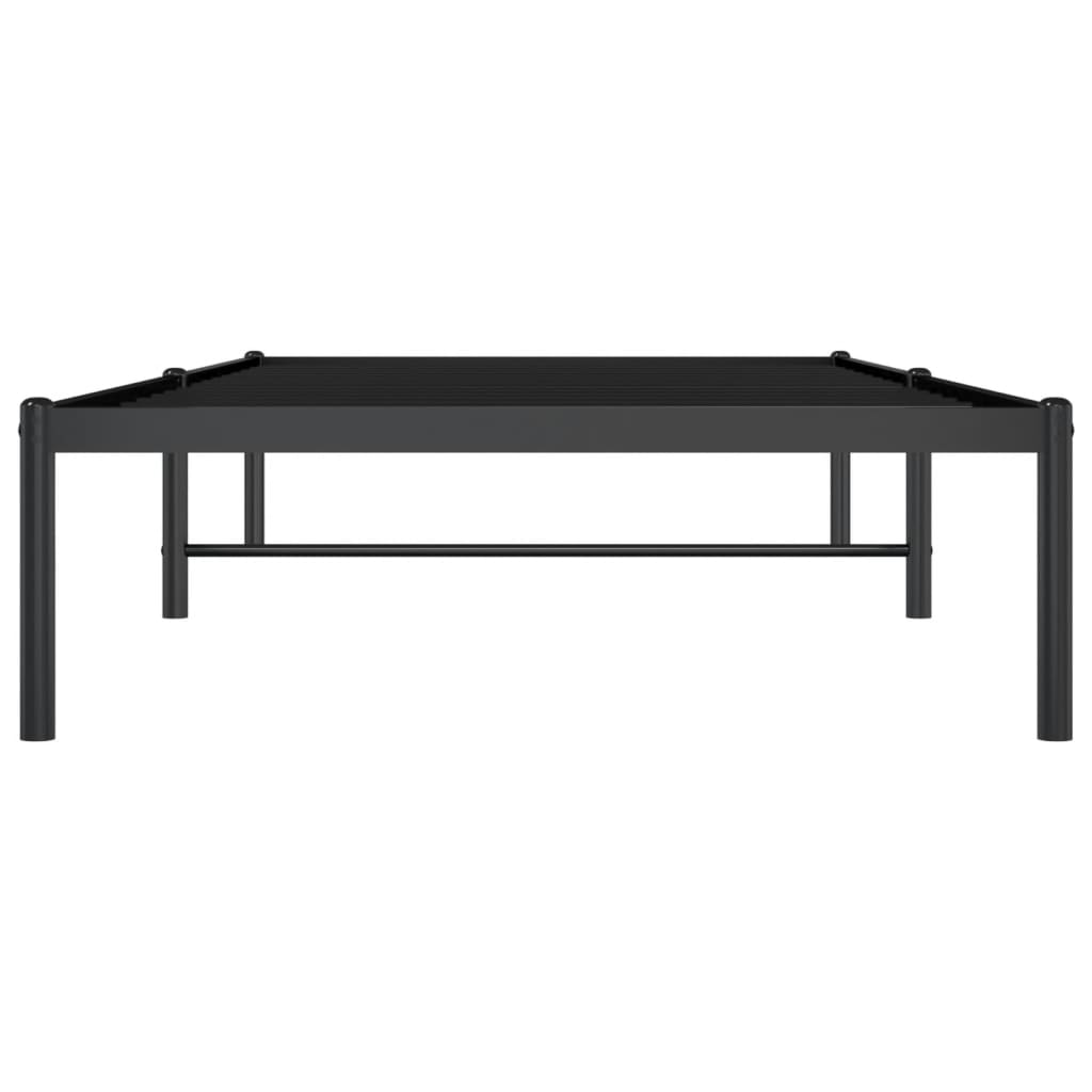 Cadre de lit métal sans matelas noir 90x200 cm