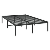 Cadre de lit métal sans matelas noir 120x190 cm