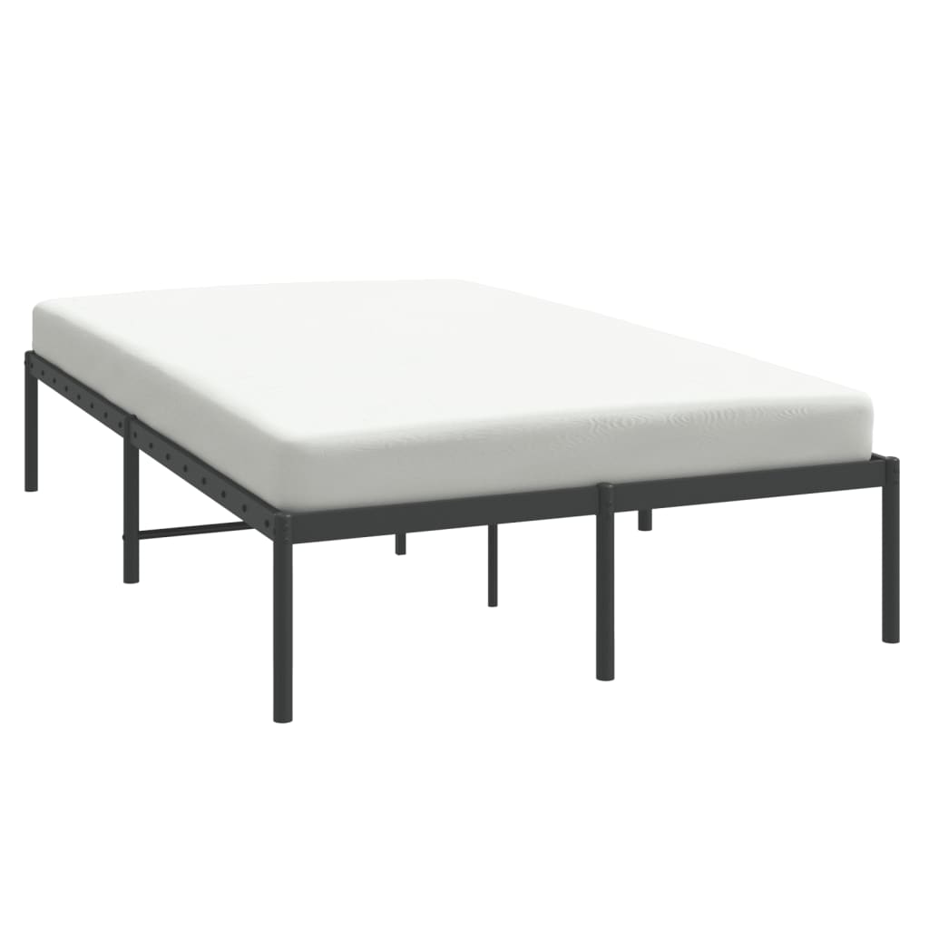 Cadre de lit métal sans matelas noir 120x190 cm