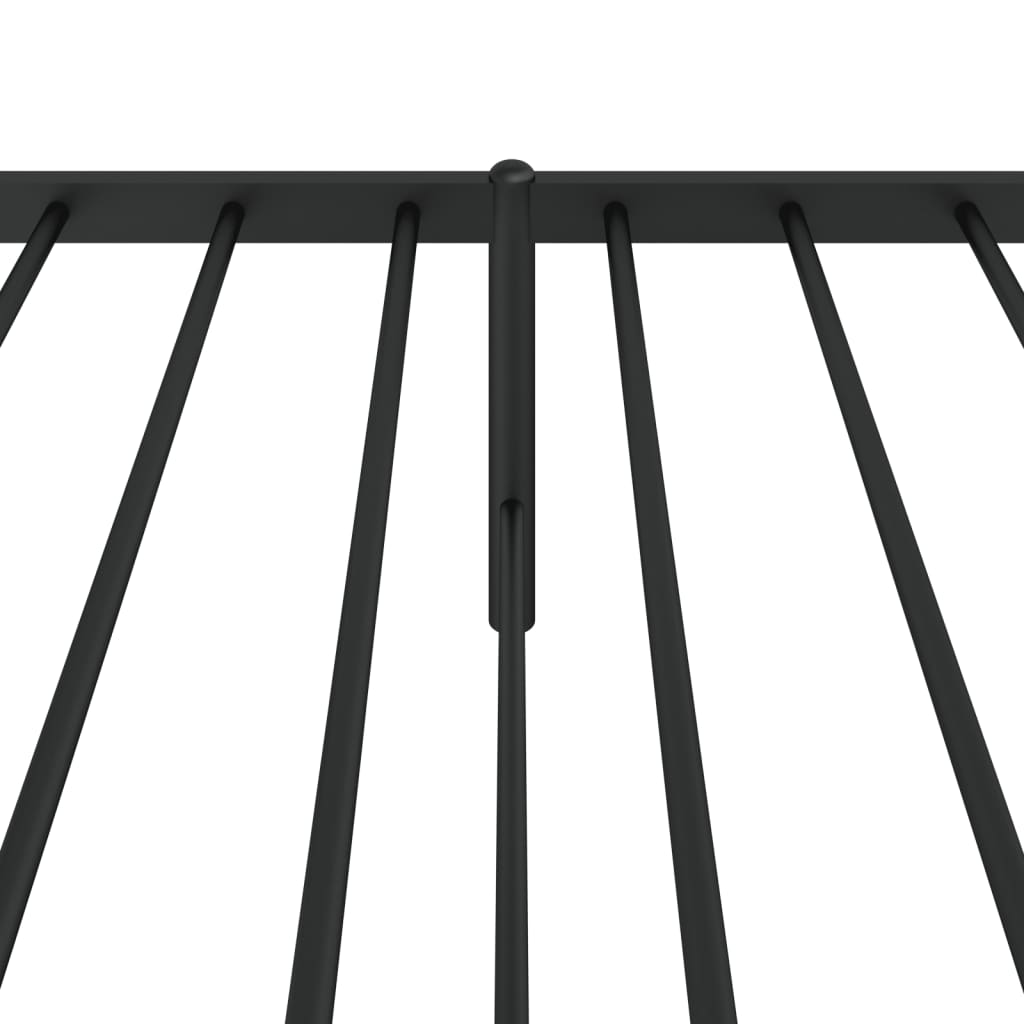 Cadre de lit métal sans matelas avec tête de lit noir 90x200 cm