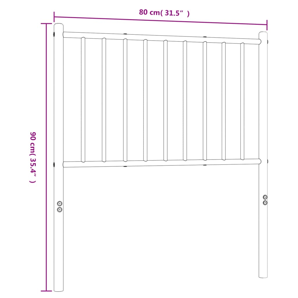 Tête de lit métal noir 75 cm