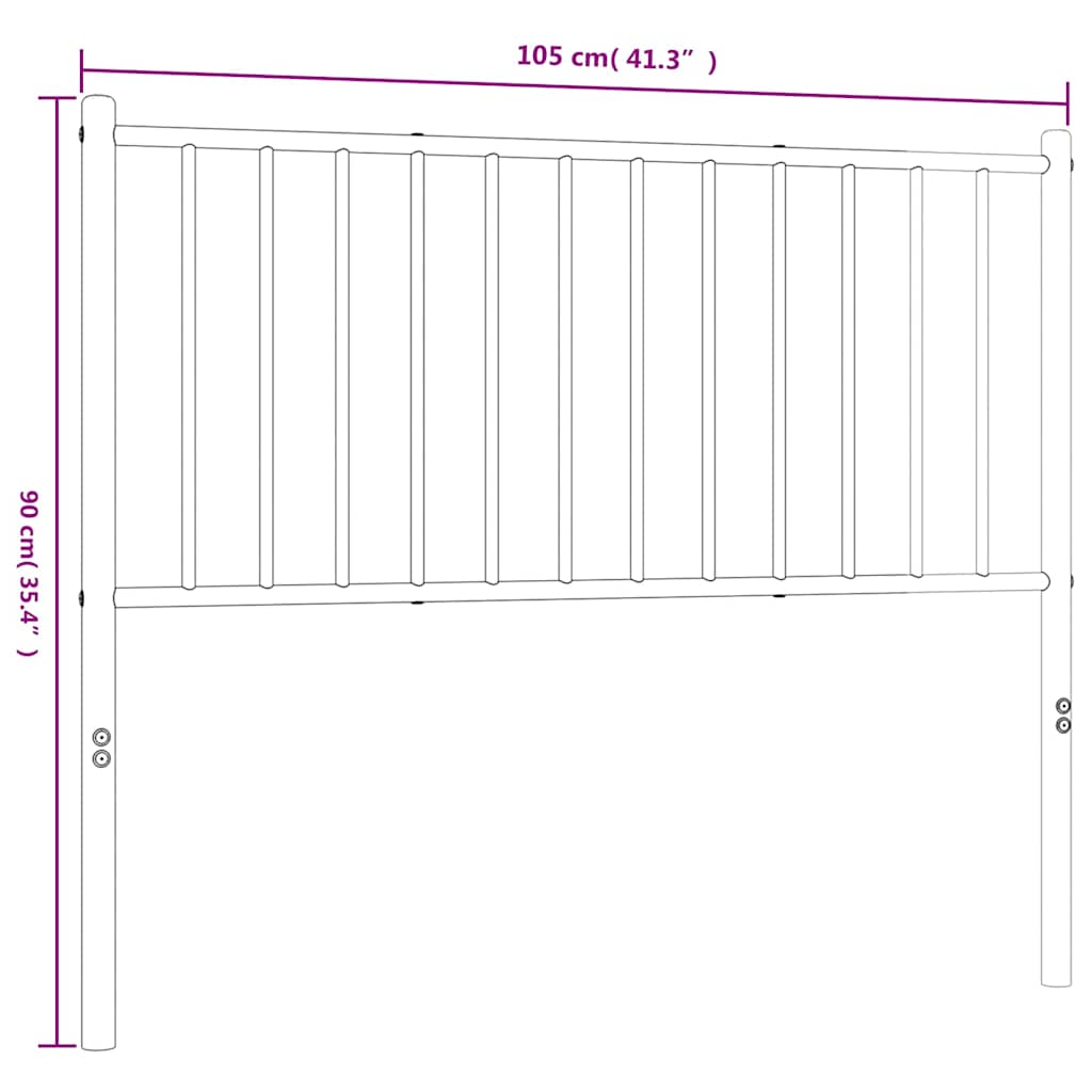 Tête de lit métal noir 100 cm