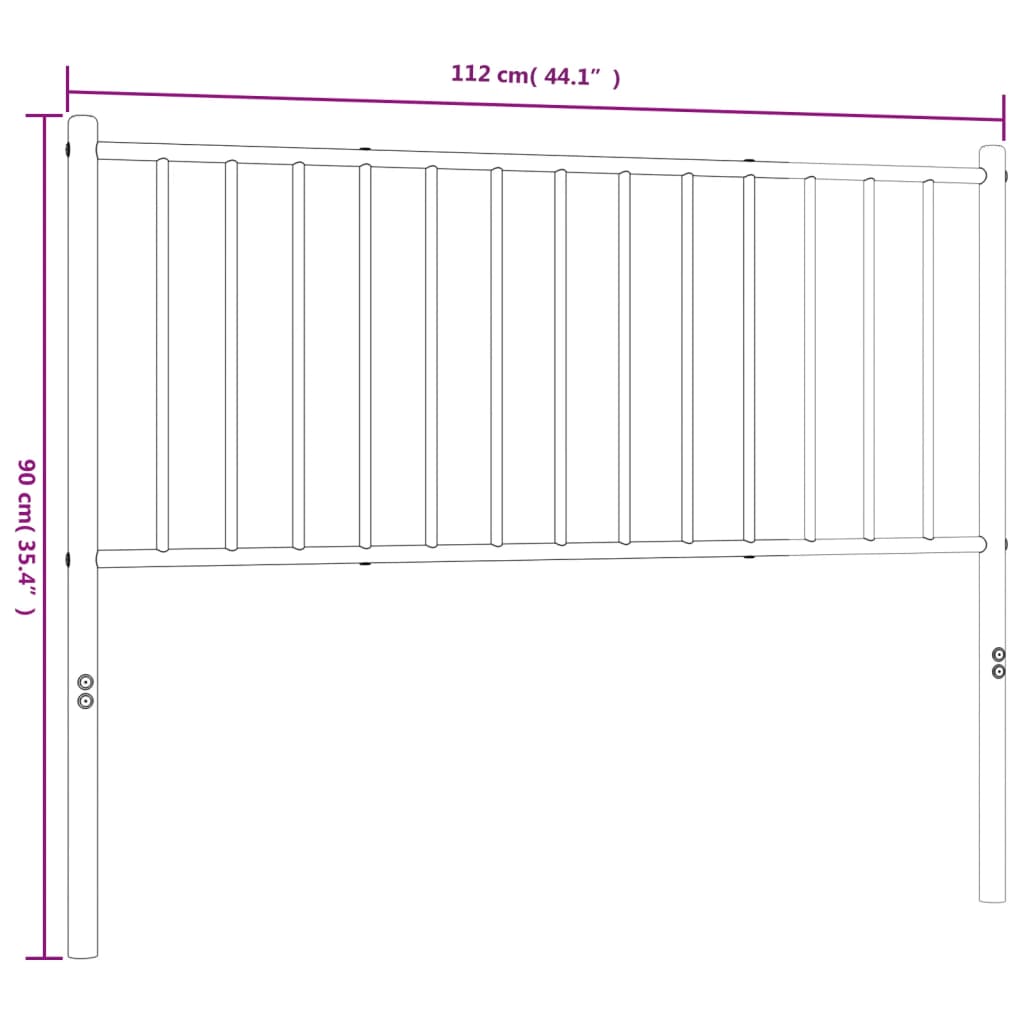 Tête de lit métal noir 107 cm