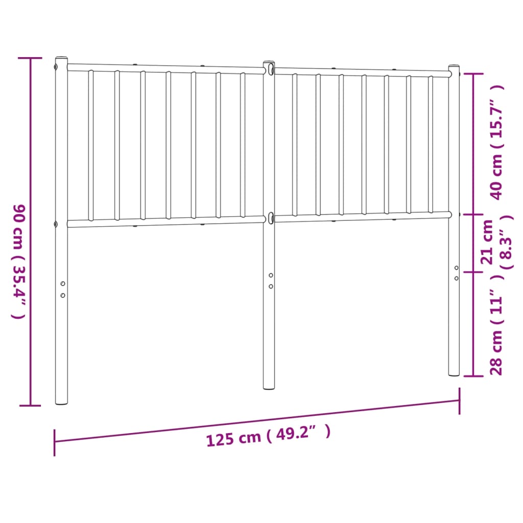 Tête de lit métal noir 120 cm