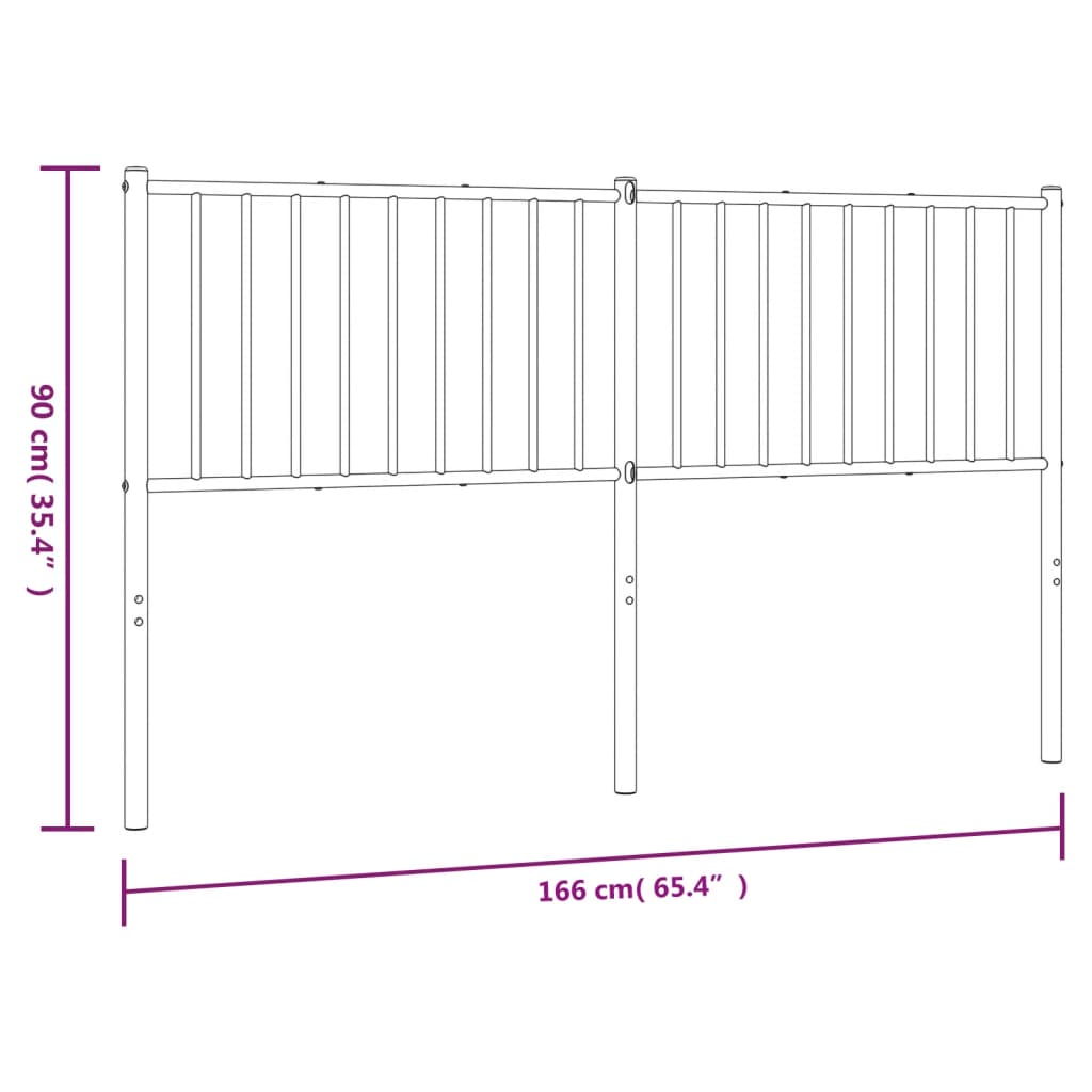 Tête de lit métal noir 160 cm