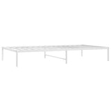 Cadre de lit métal sans matelas blanc 75x190 cm