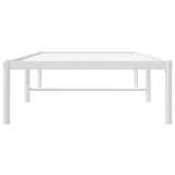 Cadre de lit métal sans matelas blanc 75x190 cm