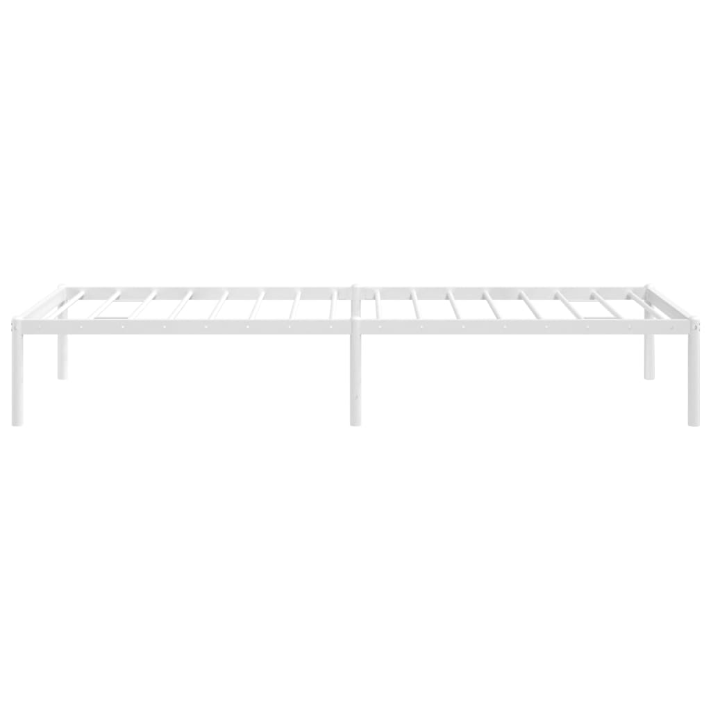 Cadre de lit métal sans matelas blanc 75x190 cm