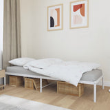 Cadre de lit métal sans matelas blanc 75x190 cm