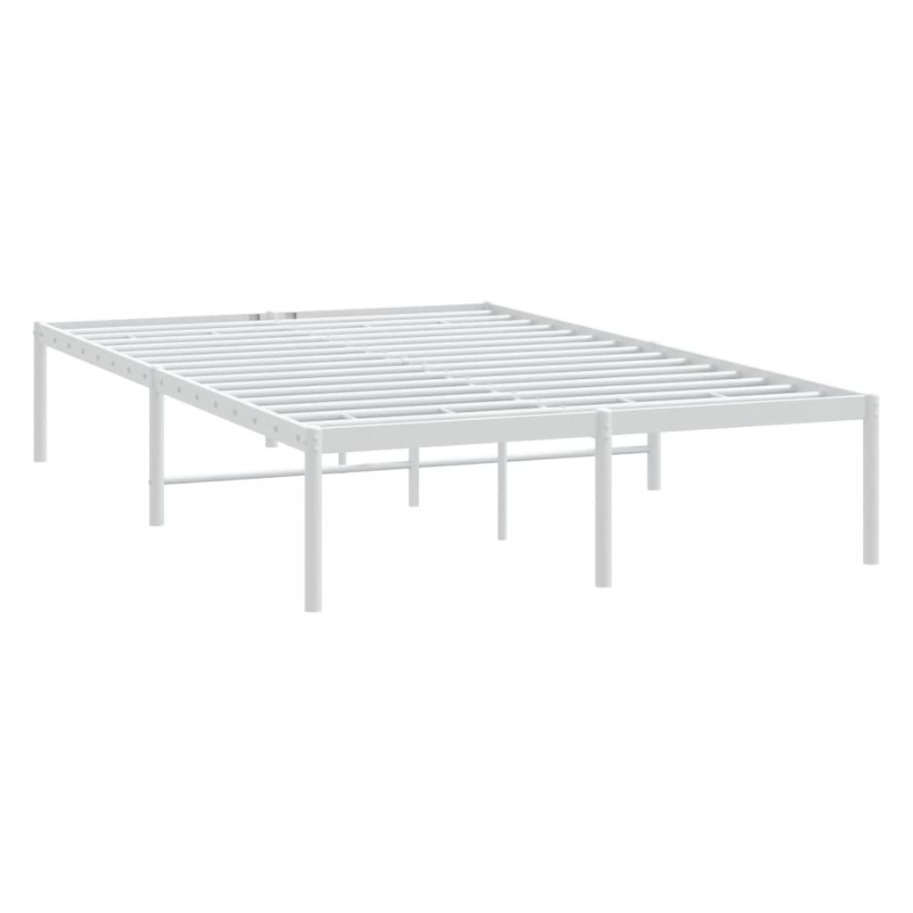 Cadre de lit métal sans matelas blanc 120x200 cm